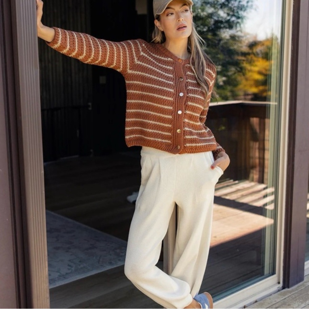 ROOLEE - Girl Like You Stripe Sweater Cardigan Size‎ Small